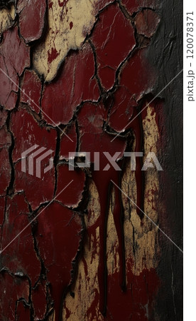 Decaying and stained wall, an eerie backdrop for horror scenes. 120078371