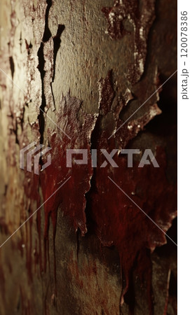 Decaying and stained wall, an eerie backdrop for horror scenes. 120078386