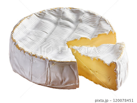 Soft Brie Cheese with Creamy Interior 120078451