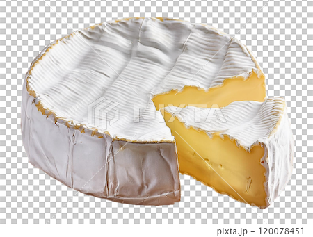 Soft Brie Cheese with Creamy Interior 120078451