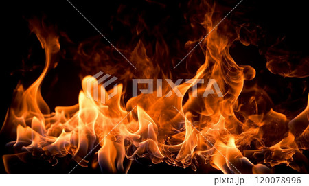 力強く燃える炎の背景 力強く燃える炎の背景 120078996