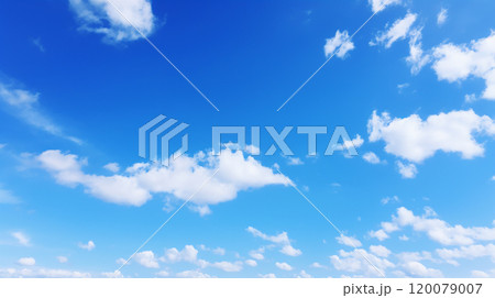 晴れた空と白い雲の美しい風景 120079007