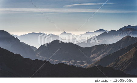 Horizontal panorama of hills 120080580