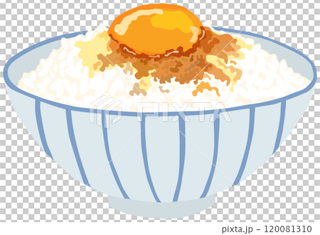 醤油をかけた卵かけご飯のイラスト ベクター素材 醤油をかけた卵かけご飯のイラスト ベクター素材 120081310
