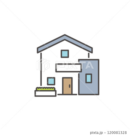 シンプルでモダンな住宅のアイコンのベクターイラスト シンプルでモダンな住宅のアイコンのベクターイラスト 120081328