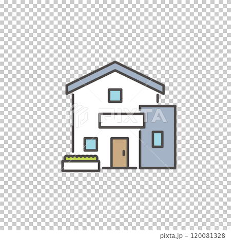シンプルでモダンな住宅のアイコンのベクターイラスト シンプルでモダンな住宅のアイコンのベクターイラスト 120081328