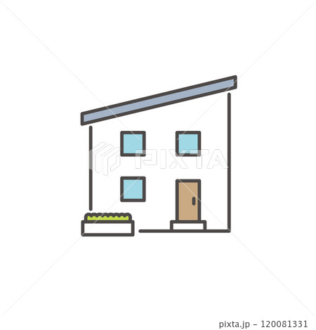 シンプルでモダンな住宅のアイコンのベクターイラスト 120081331