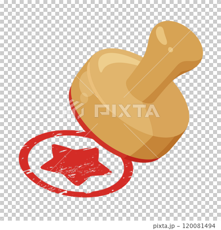 星のスタンプを押すイラスト 120081494