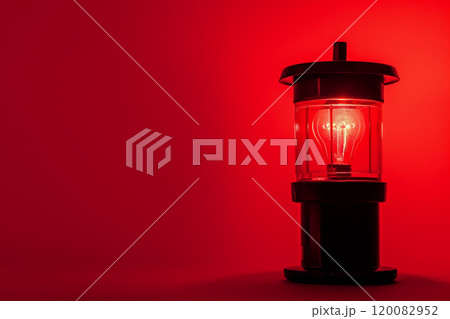 Dramatic Lighthouse Amidst Stormy Waves and Dark Skies at Night. Ai generative 120082952