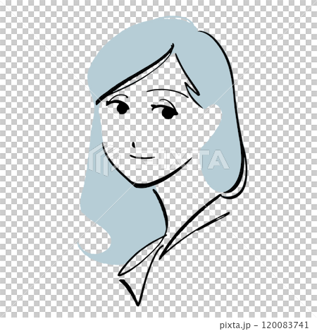 女性のシンプルなイラスト ロングヘア・セミロングver. 女性のシンプルなイラスト ロングヘア・セミロングver. 120083741