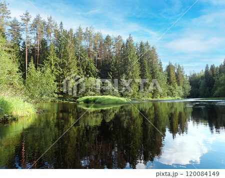 Upper reaches of the Volga river in Russia Upper reaches of the Volga river in Russia 120084149