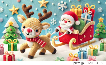 サンタクロースとトナカイ 120084192