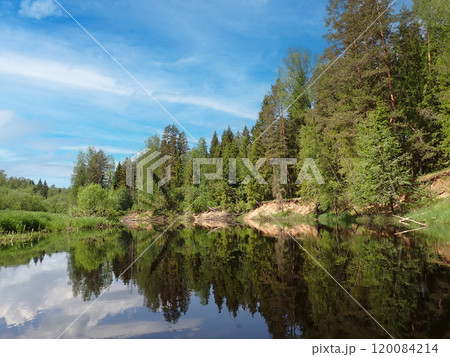 Upper reaches of the Volga river in Russia Upper reaches of the Volga river in Russia 120084214