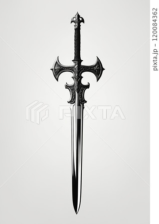 Sword isolated on white background. Blank for design, decoration. Sword isolated on white background. Blank for design, decoration. 120084362