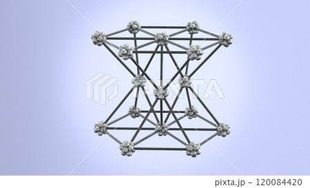 Crystal Lattice Zinc 3D Illustration. 120084420