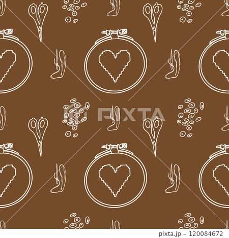 Embroidery doodle needlework pattern vector art 120084672