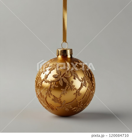 golden Christmas ball isolated on white background 120084710
