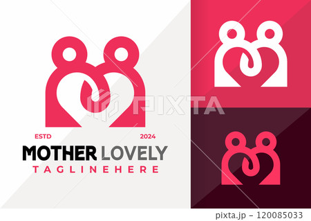 Letter M Mother Baby Logo Icon Vector Design Letter M Mother Baby Logo Icon Vector Design 120085033