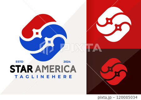 Letter S Star Amarican Logo Icon Vector Design 120085034