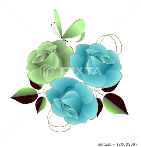 Bouquet of roses on a white background, element for design. Bouquet of roses on a white background, element for design. 120085097