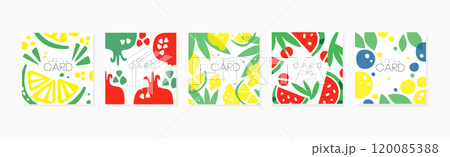 Original Card Fruit Design with Garden Crop Vector Set Original Card Fruit Design with Garden Crop Vector Set 120085388