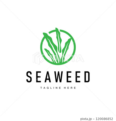 coral logo underwater seaweed plant simple template design marine decoration 120086852