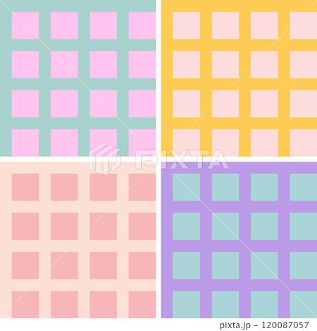 Vector retro preppy gingham seamless pattern. Trendy preppy plaid patterns. Vector set preppy patterns. 120087057