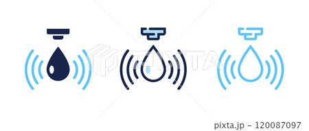 Water sensor vector icon. Water flow drop control sensor logo design isolated illustration. 120087097