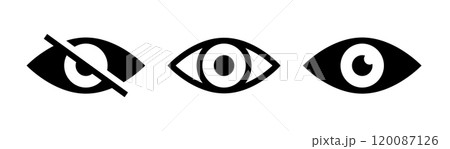 Eye password hidden view private vector icon. Hidden eye password look web icon design. 120087126