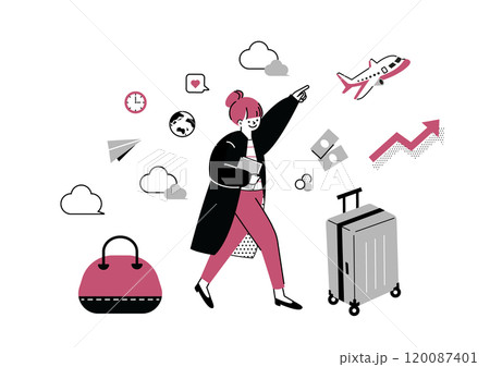 旅行に出発する女性 120087401