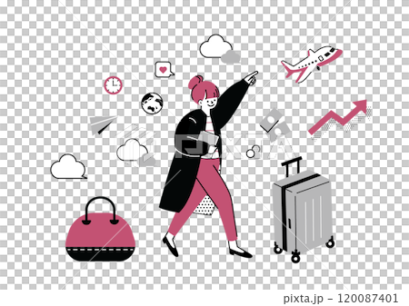 Woman leaving on a trip 120087401
