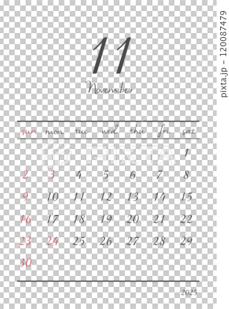 2025年_11月_おしゃれカレンダー_タテ 2025年_11月_おしゃれカレンダー_タテ 120087479