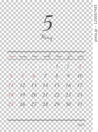 2025年_5月_おしゃれカレンダー_タテ 2025年_5月_おしゃれカレンダー_タテ 120087485