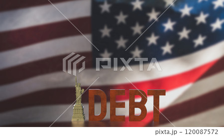 The Statue of Liberty and debt rusty for Business concept 3d rendering. 120087572