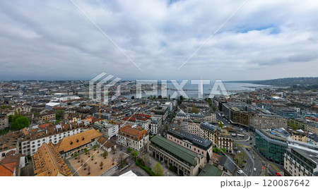 Beautiful city center of Geneva with Lake Leman Beautiful city center of Geneva with Lake Leman 120087642