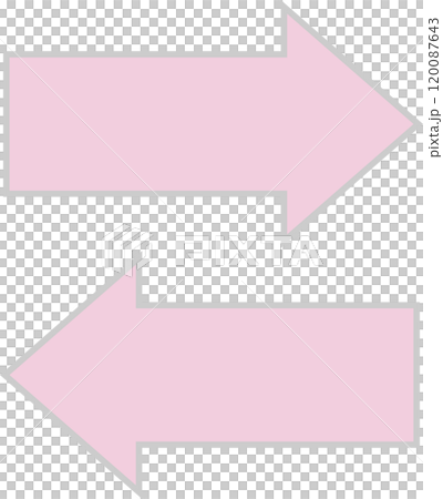 Set of pink left and right arrows with borders Set of pink left and right arrows with borders 120087643