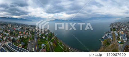 City of Vevey in Switzerland from above City of Vevey in Switzerland from above 120087690