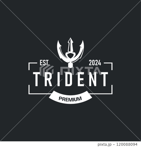 Neptune Poseidon Trident Logo, Spear Simple Vintage Template Design Neptune Poseidon Trident Logo, Spear Simple Vintage Template Design 120088094