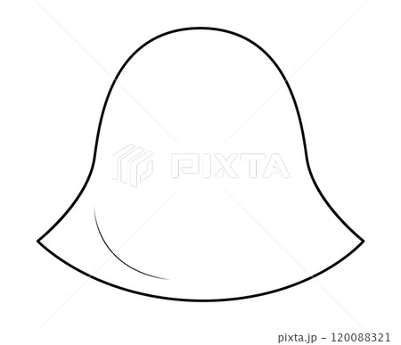 Elevated Hat. Summer Head Fashion accessory cap with floppy narrow brim clothing technical illustration. Vector 120088321