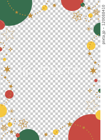 Winter decoration frame, Christmas colors, stars and snowflakes, portrait background 120088410