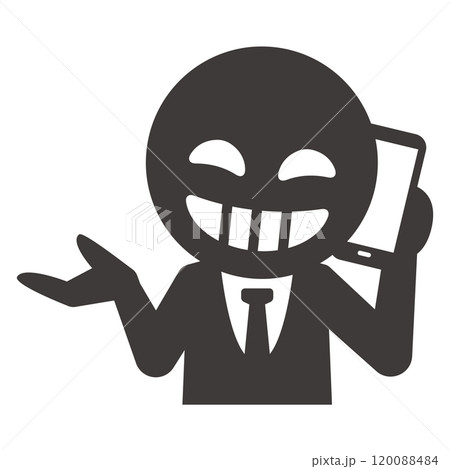 スマホで会話する悪人のイラスト 120088484