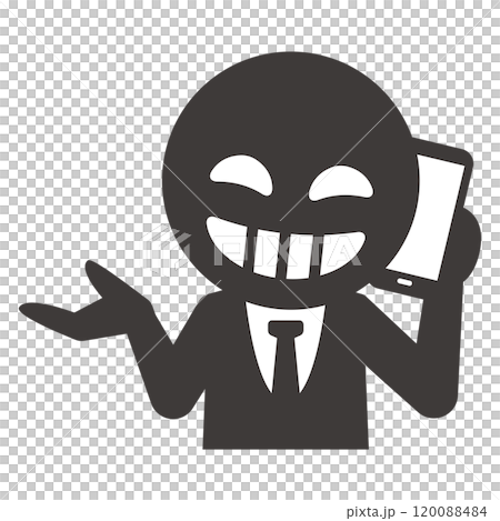 スマホで会話する悪人のイラスト 120088484