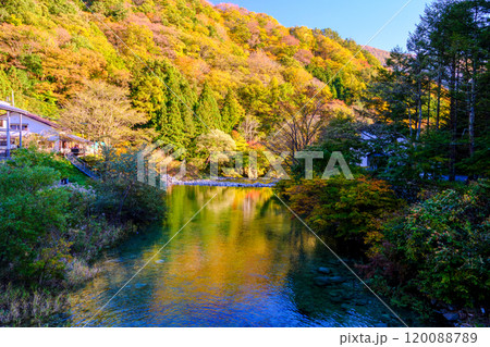 紅葉の湯桧曽川 120088789