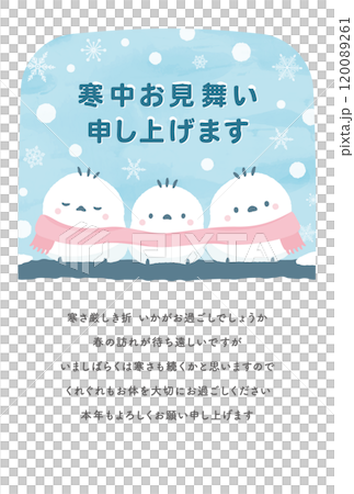 冬天的問候明信片,上面畫著一隻可愛的白尾蛾(白鳥),在冬天般的雪景中,非常適合新年的哀悼期。 冬天的問候明信片,上面畫著一隻可愛的白尾蛾(白鳥),在冬天般的雪景中,非常適合新年的哀悼期。 120089261