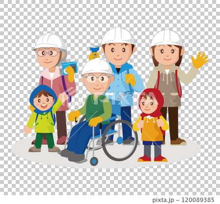 災害に備える家族-10 災害に備える家族-10 120089385