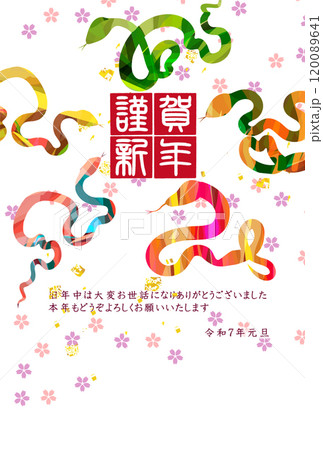 巳　年賀状　干支　背景	 120089641