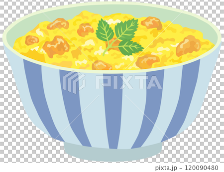 三つ葉を添えた親子丼のイラスト ベクター素材 三つ葉を添えた親子丼のイラスト ベクター素材 120090480