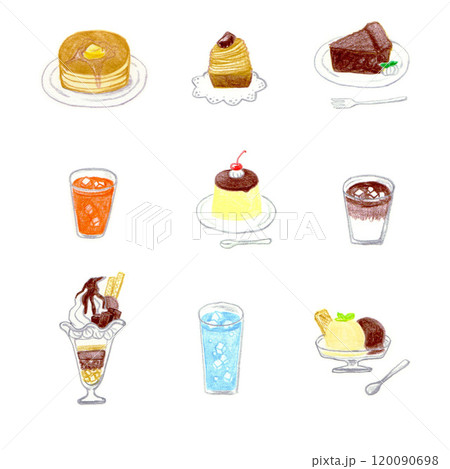 スイーツ色鉛筆画 120090698