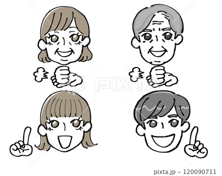 納得する男女 120090711