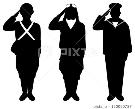 敬礼する日本軍兵士 120090787